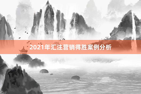 2021年汇注营销得胜案例分析