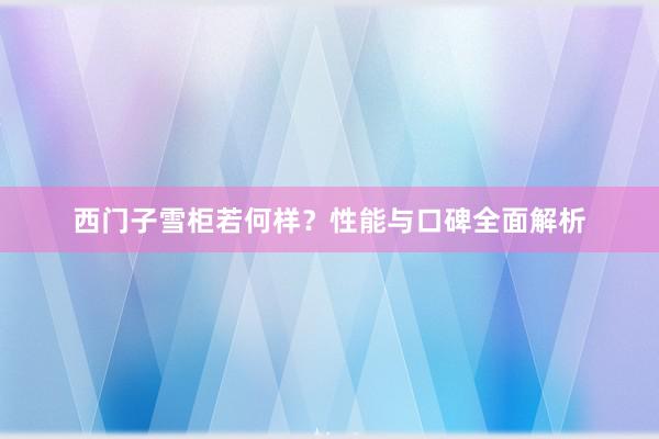 西门子雪柜若何样？性能与口碑全面解析